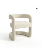 Set van 2 stoelen KLAY bouclette cream - 53x61x71 cm