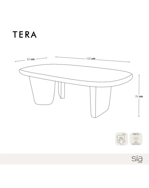 TERA salontafel in notenhout - 100x60x35 cm
