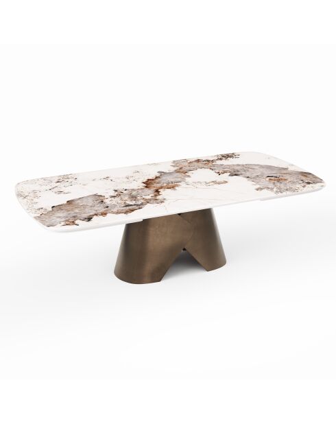 Viva Pandora ausziehbarer Tisch und Bronzefuss - 160x90x76 cm