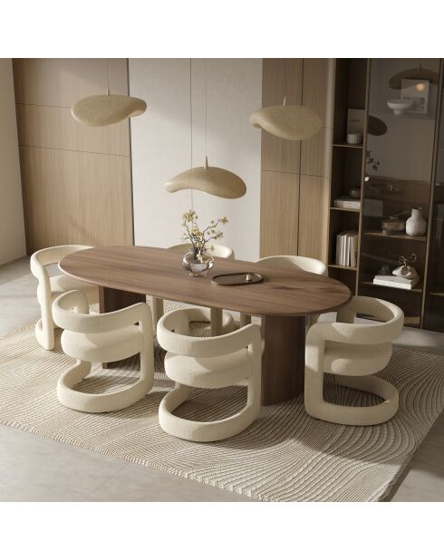 Set van 2 stoelen KLAY crème chenille fluweel - 53x61x71 cm