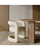 Set van 2 stoelen KLAY crème chenille fluweel - 53x61x71 cm