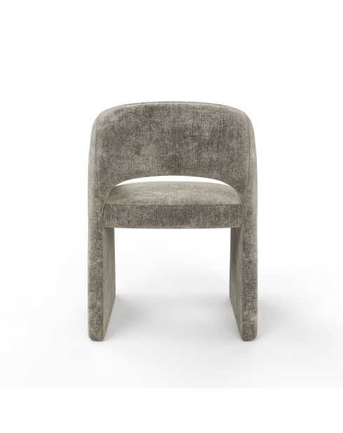 Set aus 2 kleinen Sesseln ARIEL aus strukturiertem Samt in Taupe - 60,5 x 59 x 80,5 cm