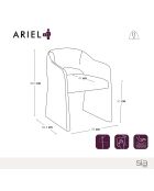 Set di 2 poltroncine ARIEL in velluto testurizzato tortora - 60,5x59x80,5 cm
