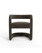 Set de 2 sillas KLAY expresso de terciopelo trenzado marrón - 53x61x71 cm