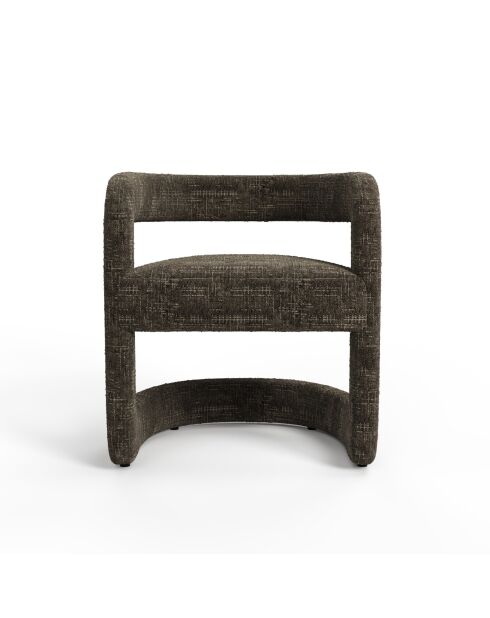 Set de 2 sillas KLAY expresso de terciopelo trenzado marrón - 53x61x71 cm