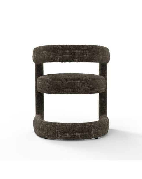 Set de 2 sillas KLAY expresso de terciopelo trenzado marrón - 53x61x71 cm