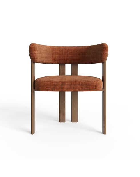 Lot de 2 petits fauteuils OREN velours gaufré terracotta - 60x56x74 cm