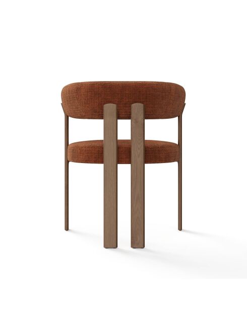 Lot de 2 petits fauteuils OREN velours gaufré terracotta - 60x56x74 cm