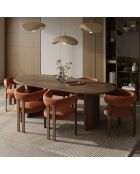 Lot de 2 petits fauteuils OREN velours gaufré terracotta - 60x56x74 cm