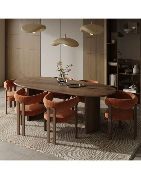 Lot de 2 petits fauteuils OREN velours gaufré terracotta - 60x56x74 cm