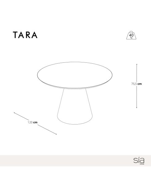 Tara eettafel licht eikenhout - D.120xH.75,5 cm