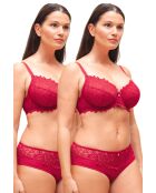2 rote Rosana-BHs ohne Bügel
