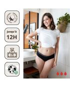 3 zwarte menstruatieshorties van biologisch katoen