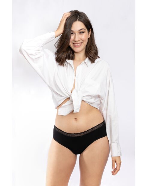 3 pantaloncini mestruali neri in cotone biologico