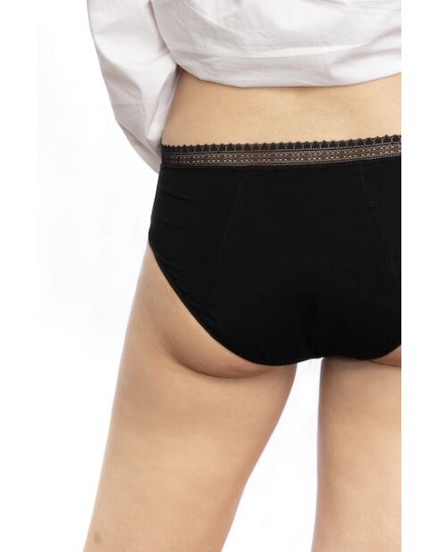 3 pantaloncini mestruali neri in cotone biologico