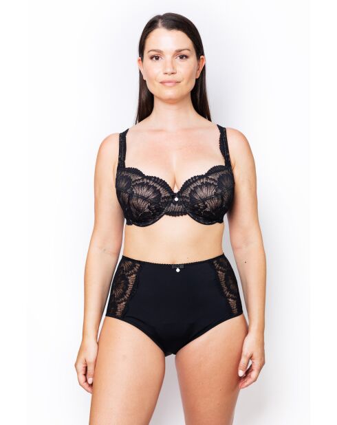 Braguitas menstruales altas negras prestadas