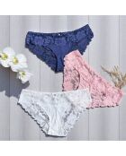 3 bragas Emilie con mezcla de colores rosa, azul marino y marfil
