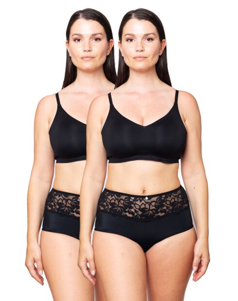 2 Culottes hautes menstruelles rosalie noires