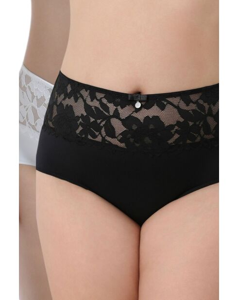 2 Culottes hautes emilie noire/ivoire