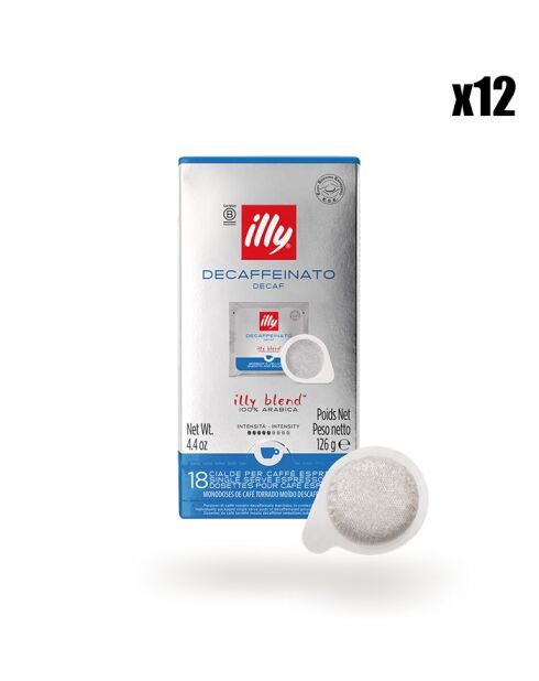 12 scatole da 18 cialde E.S.E decaffeinate - 216 cialde