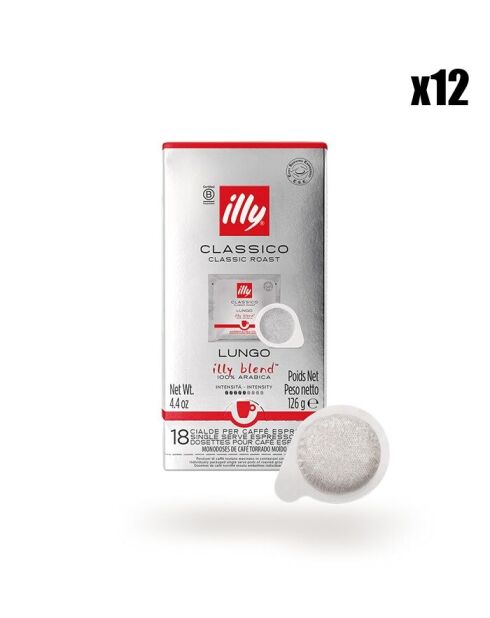 12 scatole da 18 cialde E.S.E Lungo Classic Roast - 216 cialde