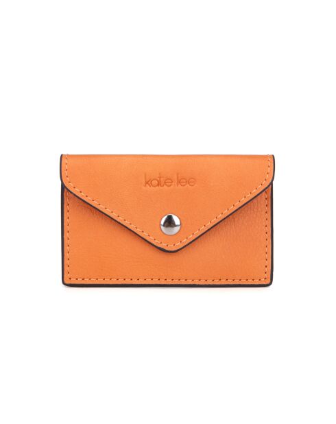 Tarjetero de piel Miley naranja - 10x6,2 cm