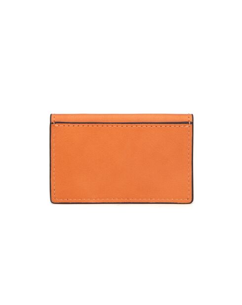Tarjetero de piel Miley naranja - 10x6,2 cm