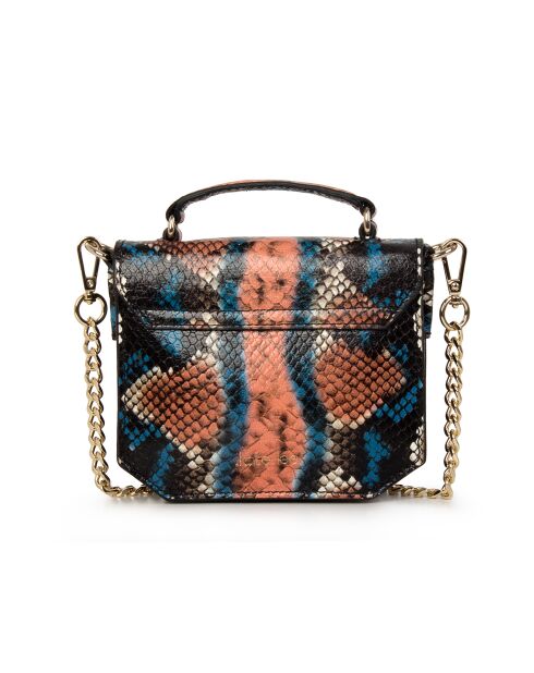 Emelyne SE leren mini kleine handtas bruin blauw beige - 9x11x4 cm