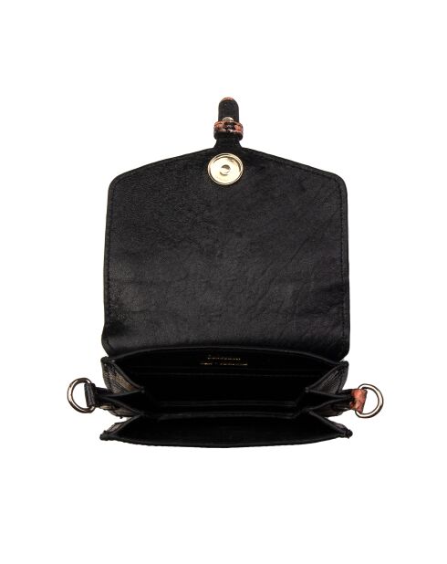 Emelyne SE leren mini kleine handtas bruin blauw beige - 9x11x4 cm