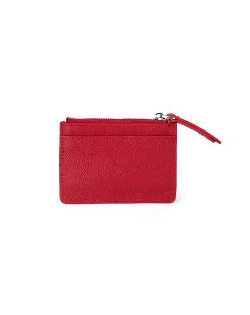 Porte-cartes/Porte-monnaie en Cuir Anyssa SA rouge foncé - 10,5x7,5x0,2 cm