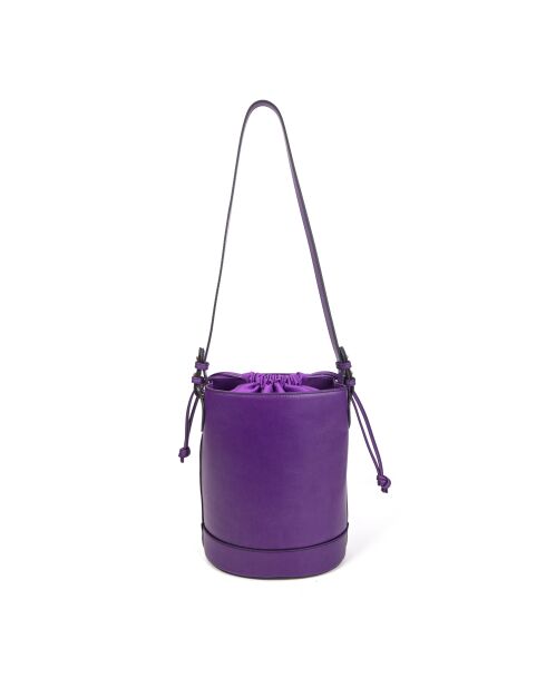 Louvre BAG JU Schultertasche aus Leder in Violett - 19x25x14 cm