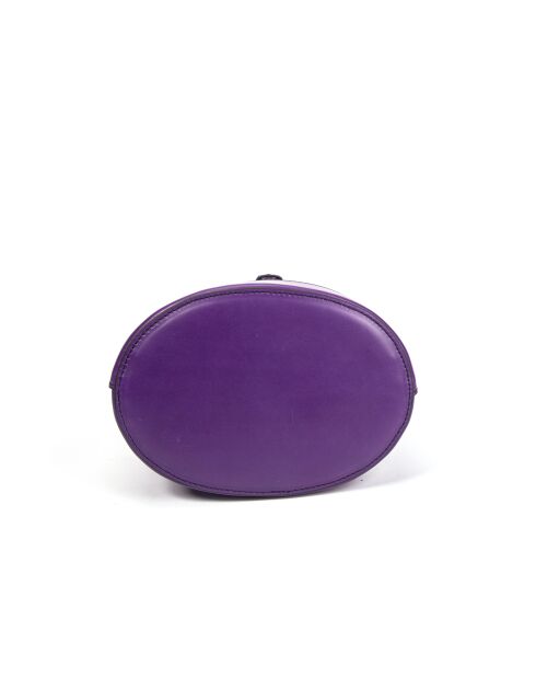 Louvre BAG JU Schultertasche aus Leder in Violett - 19x25x14 cm