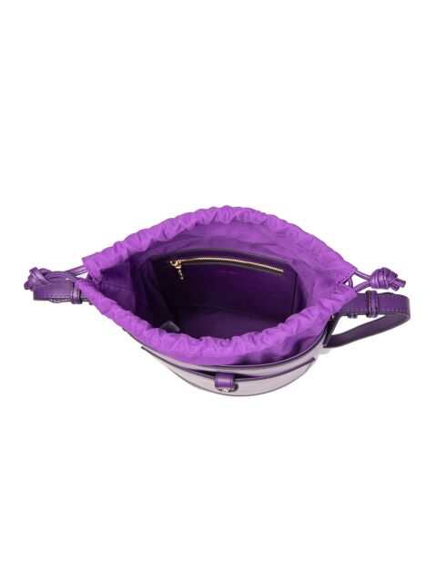 Louvre BAG JU Schultertasche aus Leder in Violett - 19x25x14 cm