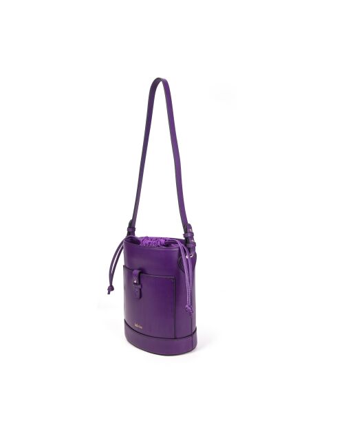 Louvre BAG JU Schultertasche aus Leder in Violett - 19x25x14 cm