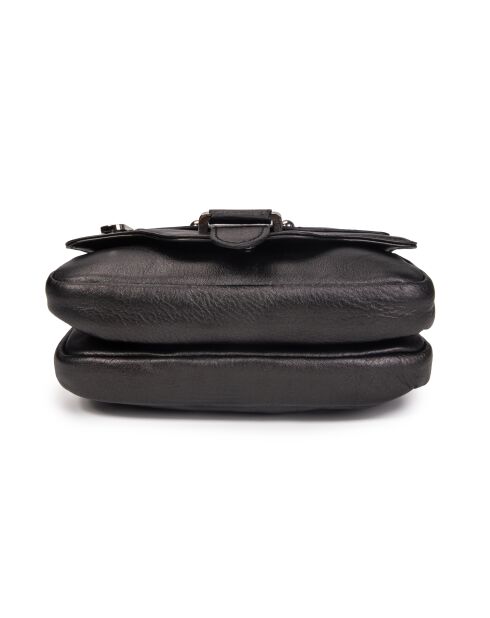 Hena Z Schultertasche aus schwarzem Leder - 17,5 x 10 x 6 cm