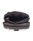 Hena Z zwarte leren schoudertas - 17,5x10x6 cm