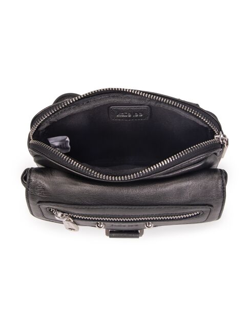 Hena Z Schultertasche aus schwarzem Leder - 17,5 x 10 x 6 cm