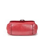 New Ully rote Schultertasche aus glitzerndem Leder - 25x13x9 cm