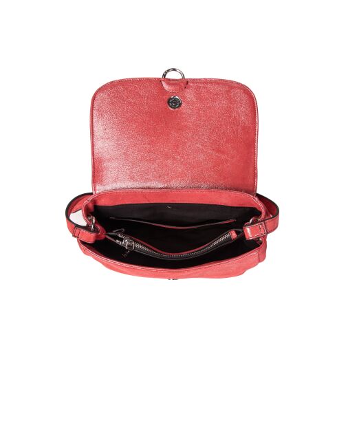 New Ully rote Schultertasche aus glitzerndem Leder - 25x13x9 cm