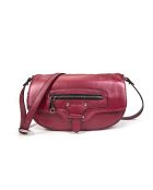 Enara Z karmijnrode leren schoudertas - 23x12x10,5 cm