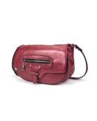 Enara Z karmijnrode leren schoudertas - 23x12x10,5 cm
