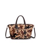 Julya Fur Leo Einkaufstasche, hellbraun, 34 x 27 x 16 cm