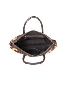 Julya Fur Leo Einkaufstasche, hellbraun, 34 x 27 x 16 cm