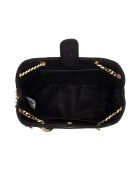 Mini Kacy LEZ zwarte leren emmertas - 17x17,5x8 cm