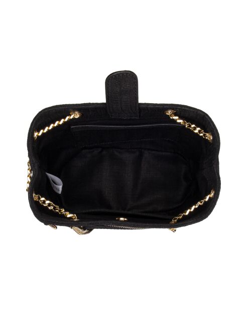 Mini Kacy LEZ Beuteltasche aus Leder, 17 x 17,5 x 8 cm, Schwarz