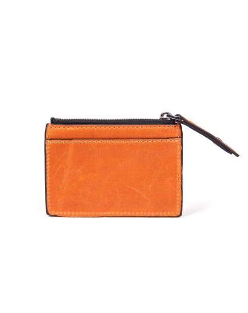 Porte-cartee/Porte-monnaie en Cuir Anyssa A orange - 10,5x7,5x0,2 cm