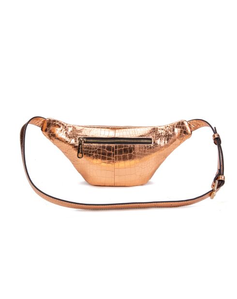 Riñonera de piel en oro rosa - 20x12x6 cm