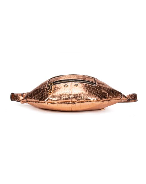 Riñonera de piel en oro rosa - 20x12x6 cm