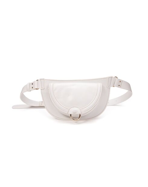 Ully GL Gürteltasche aus weißem Leder, 20 x 12 x 2,5 cm