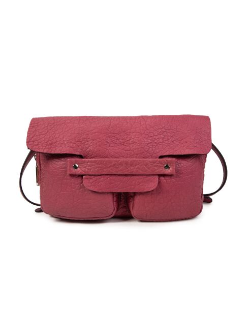 Lisia BU Schultertasche aus auberginem Leder - 27x19x4 cm